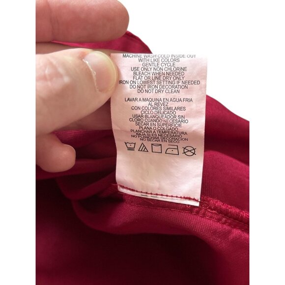 Gibson Latimer Shirt Womens Medium Red Velvet Off Shoulder Bell Sleeve Blouse - Picture 6 of 9